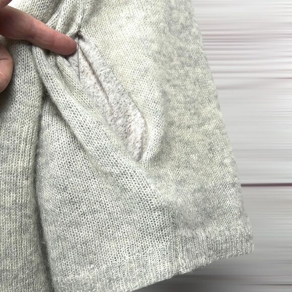 MOTH ANTHROPOLOGIE Gray Alpaca Wool Knit Hooded Lined Sweater Cardigan  M - Picture 6 of 12